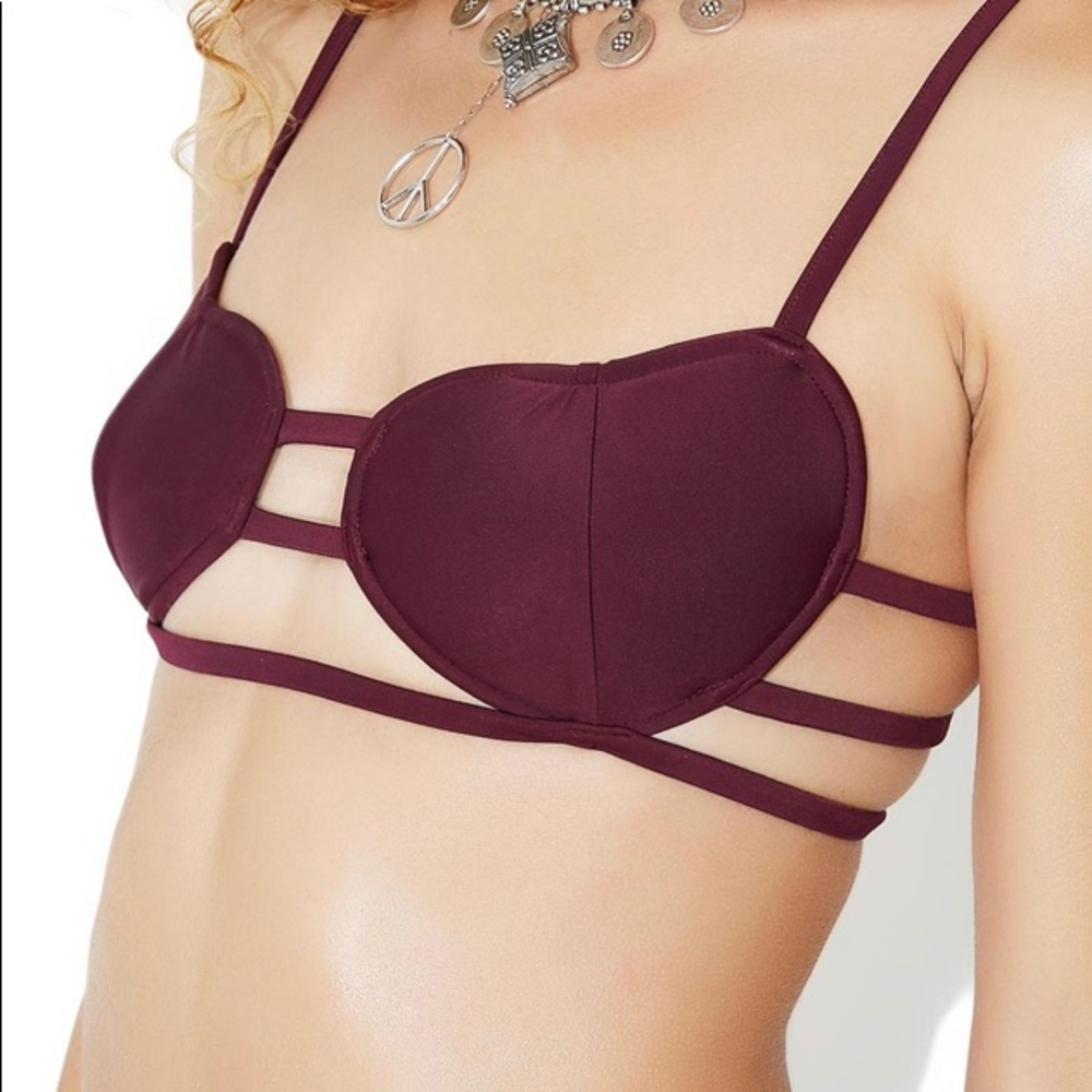 WILDFOX Couture Fig Amore Bikini top deep plum szL